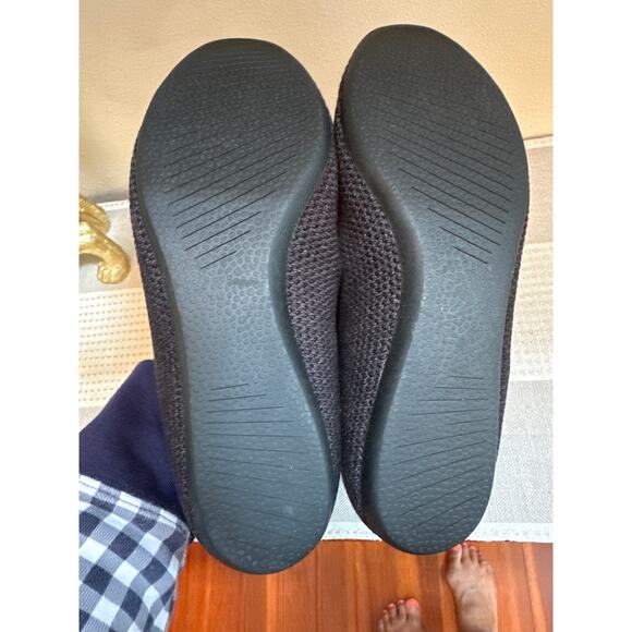 Allbirds Tree Breezer Black/Stormy Grey Size 10.5 Breathable Knit Flats - Picture 5 of 6